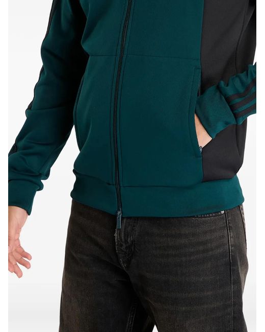 Adidas Green Adicolor Panelled Logo Jacket for men