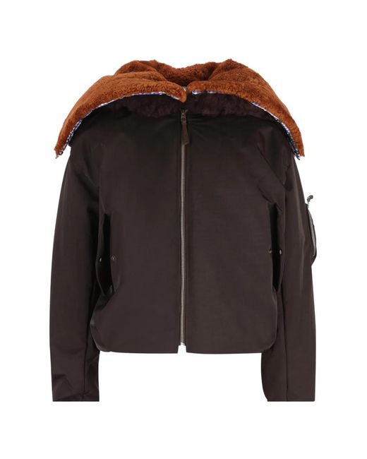 Loewe Black Shearling-Trimmed Bomber Jacket for men