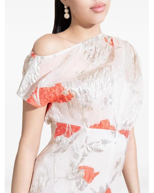 Lela Rose Pink Drape Floral Gown