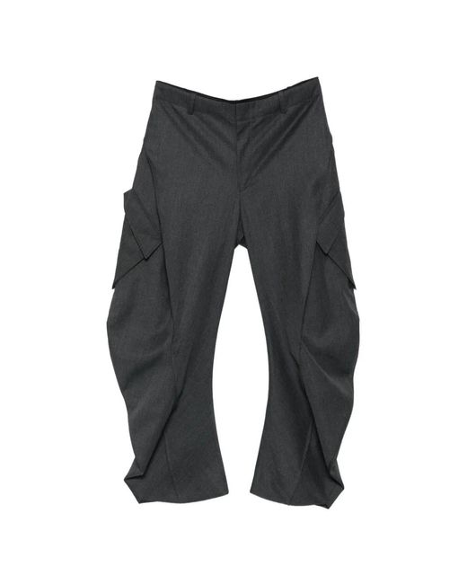 JiyongKim Black Pleated Cargo Pants for men