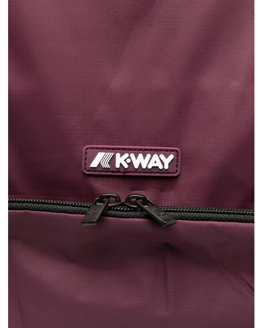 K-Way Purple Gizy Logo-Patch Backpack for men