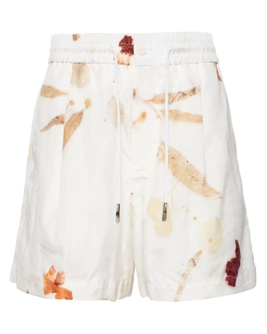 Feng Chen Wang Shorts Mit Abstraktem Print in White für Herren