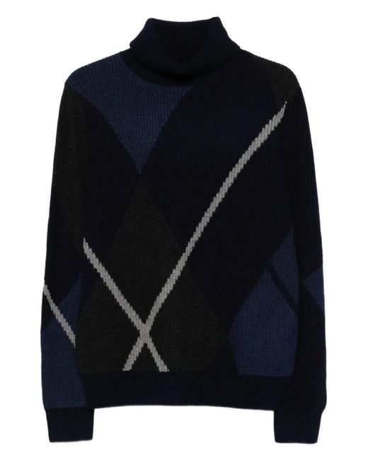 Eric Bompard Argyle Pullover mit Rautenmuster in Black für Herren
