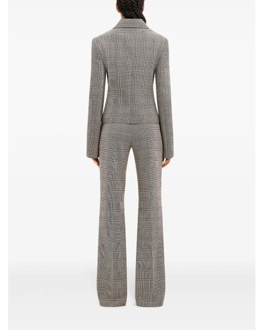 Courreges Gray Flare Mid-Rise Prince Of Wales Pants