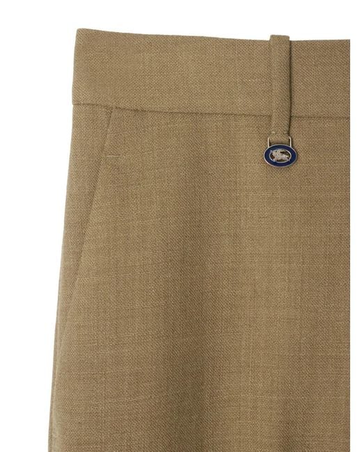 Burberry Natural Wool Tailored Trousers
