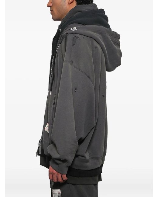 Maison Mihara Yasuhiro Black Triple-Layered Hoodie for men
