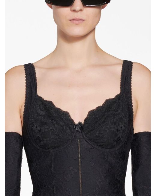 Haut-corset à motif en jacquard Balenciaga en coloris Black
