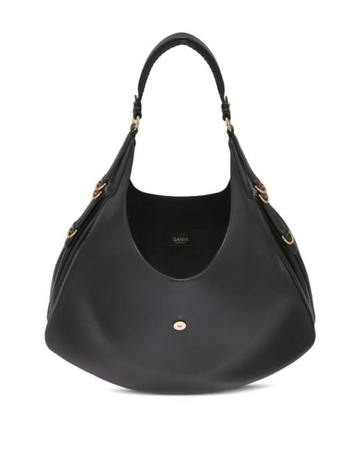 Bolso de hombro con detalles Ganni de color Black
