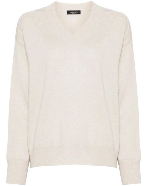 Fabiana Filippi Natural Ball-Chain Detailed Sweater