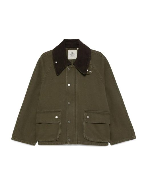 Denimist Green Corduroy-Collar Jacket