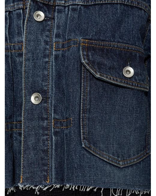 Sacai Blue Denim Jacket With A 'Vintage' Effect