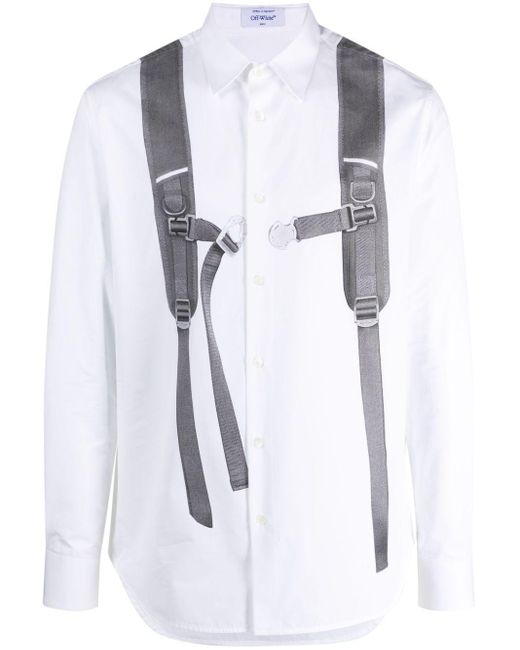 Camisa con mochila estampada Off-White c/o Virgil Abloh de hombre de color White