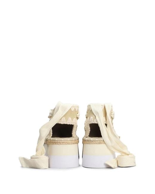 Mou Natural Logo-Lettering Espadrilles