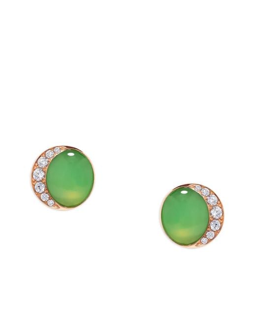 Boucles D'Oreilles Fortuna En Rose 18Ct Serties De Diamants Ronds David Morris en coloris Green