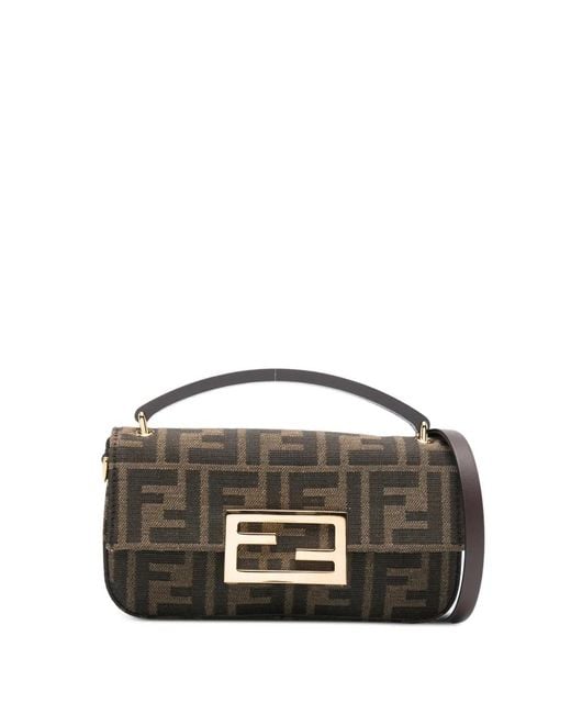 Fendi Black Baguette Tote Bag Mit Logo-Schild