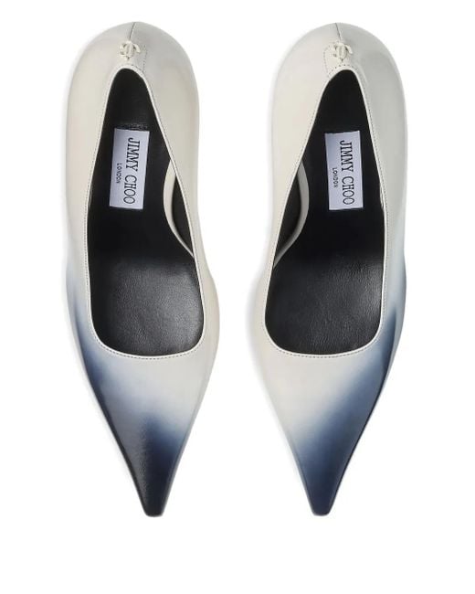 Jimmy Choo White 85Mm Ixia Pointed-Toe Pumps