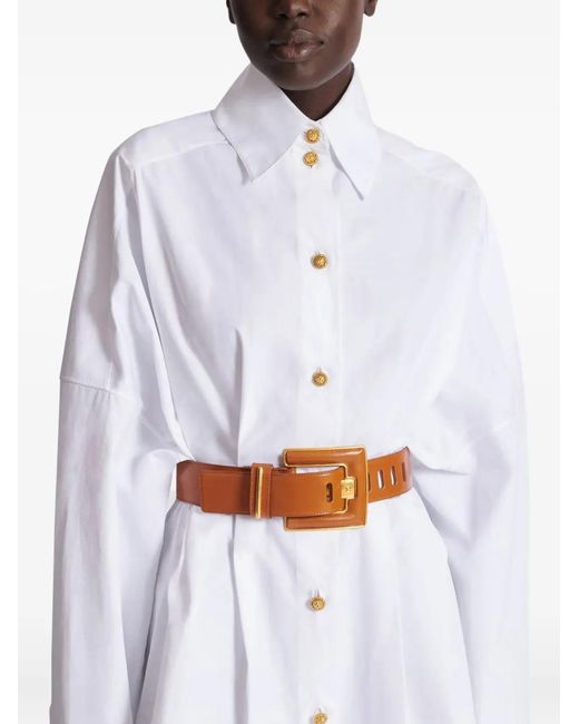 Balmain Brown Anthem Leather Belt