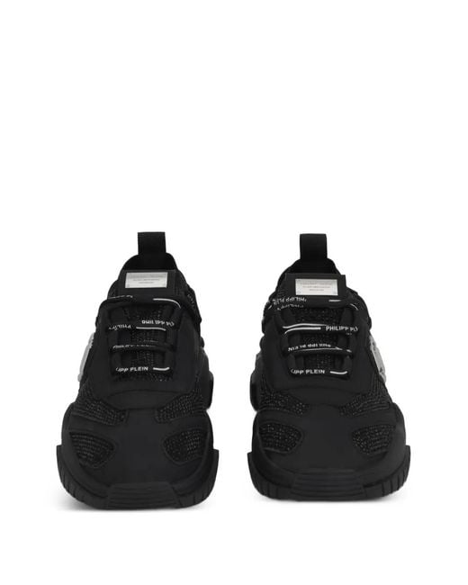 Philipp Plein Black Predator Low-Top Strass Sneakers