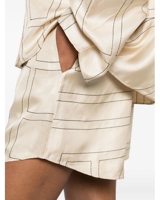 Totême  Natural Monogram-Print Shorts