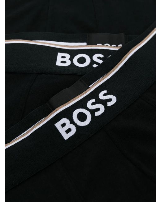 Boss Black Pack Of Three Logo-Waistband Boxer Briefs for men