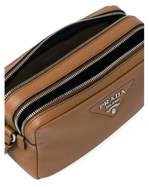 Prada Brown Triangle-Logo-Plaque Crossbody/Shoulder Bag