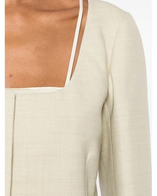 Calvin Klein Natural Camille Square-Neck Jacket