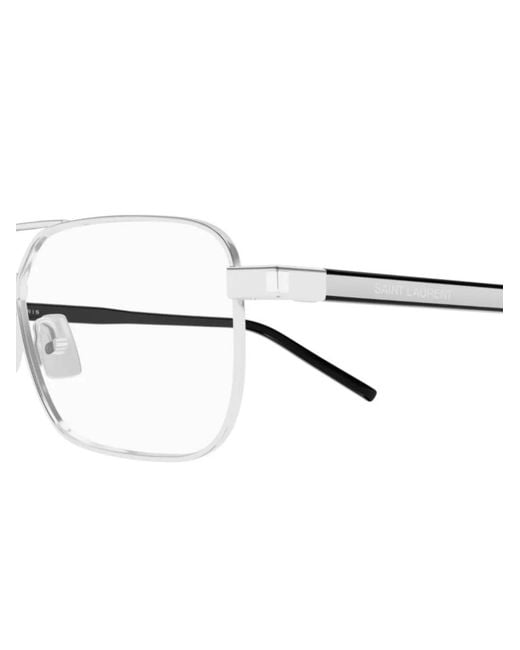 Saint Laurent Metallic Square-Frame Glasses