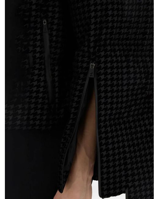 Herno Black Pied-De-Poule Pattern Padded Jacket