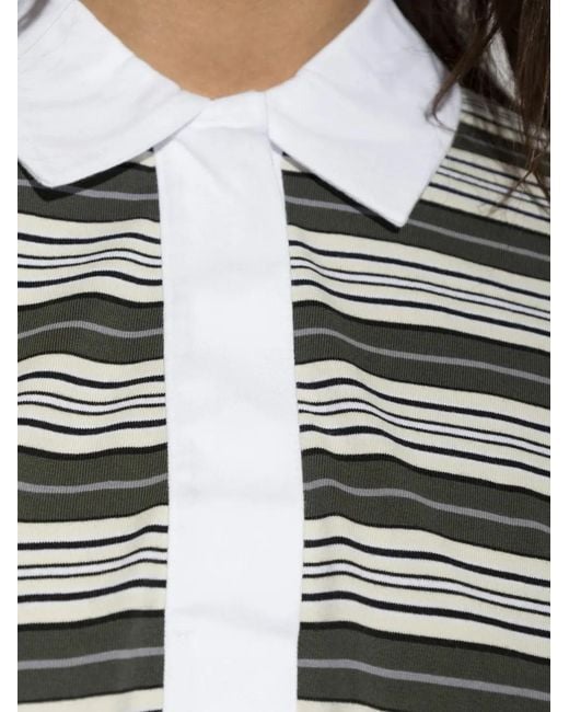 Rag & Bone Gray Striped Long-Sleeve Polo Shirt