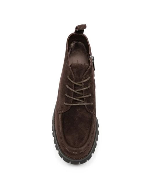 SERGIO MORETTI FIRENZE Brown Lace-Up Ankle Boots