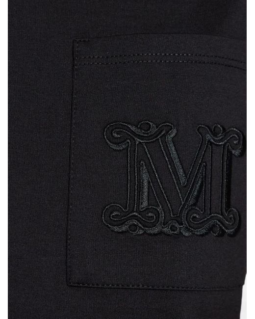 Camiseta con logo bordado Max Mara de color Black