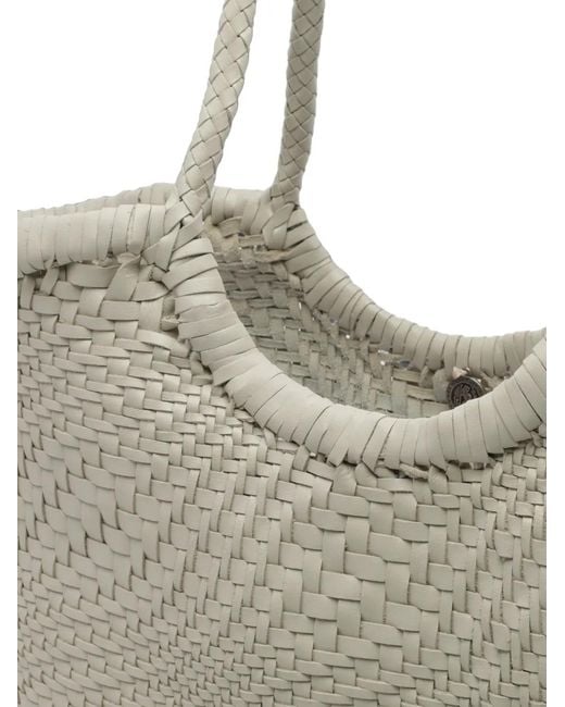 Dragon Diffusion Gray Nantucket Woven Leather Shoulder Bag