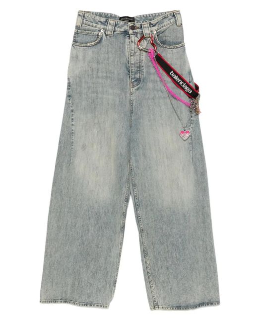 Balenciaga Gray Jeans mit Kettendetail