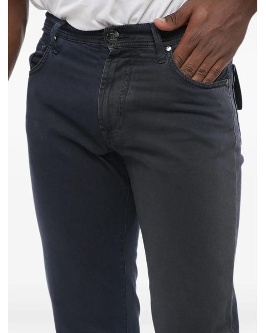 Corneliani Blue Id Embroidered Jeans for men