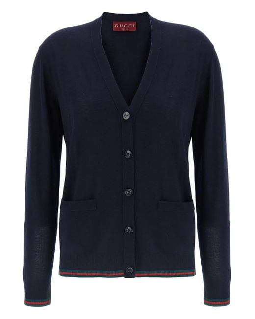 Gucci ボタン カーディガン Blue