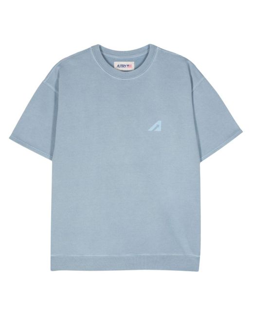 Autry Blue Logo-print Cotton T-shirt for men
