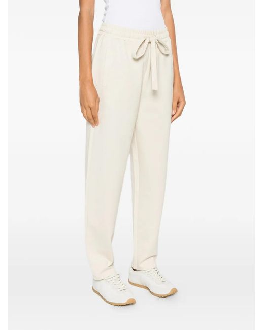 Psophia White Drawstring Elasticated-Waist Track Pants