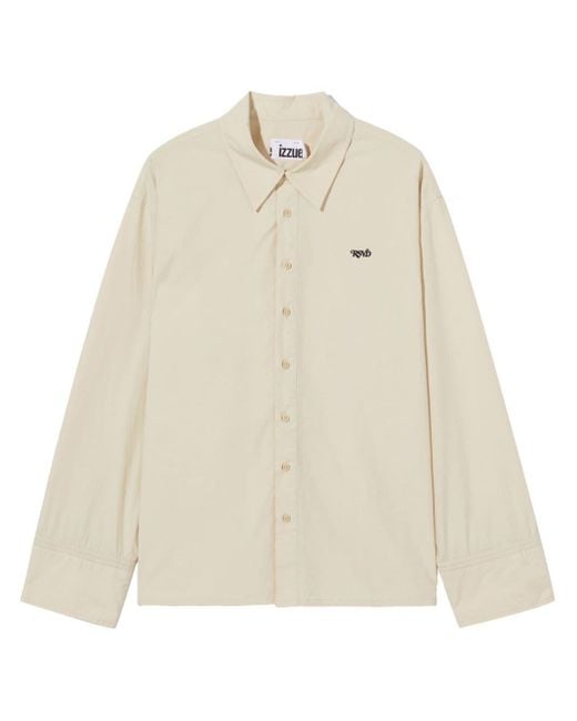 Izzue Natural Logo-embroidered Cotton Shirt