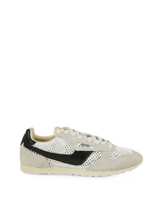Autry White Windspin Low Knitted Suede Sneakers