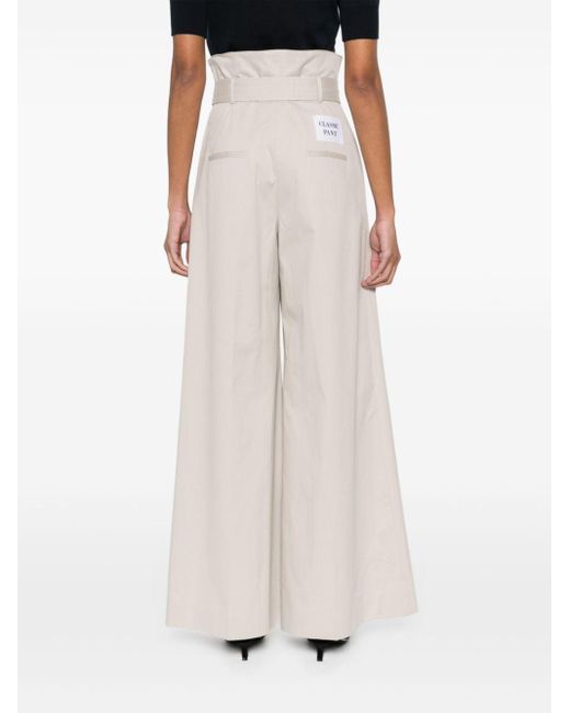 Pantalones anchos con pinzas Moschino de color White