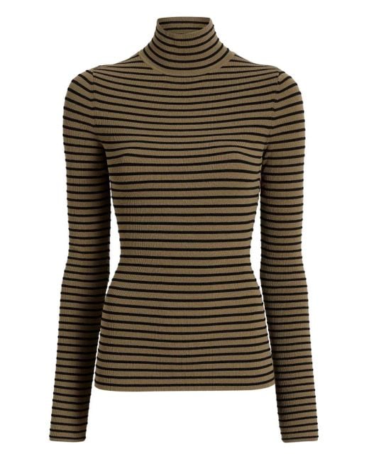 Proenza Schouler Green Didi Striped Turtleneck Top