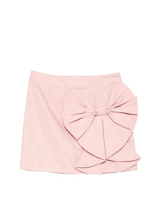 Essentiel Antwerp Pink Bow-Detail Mini Skirt