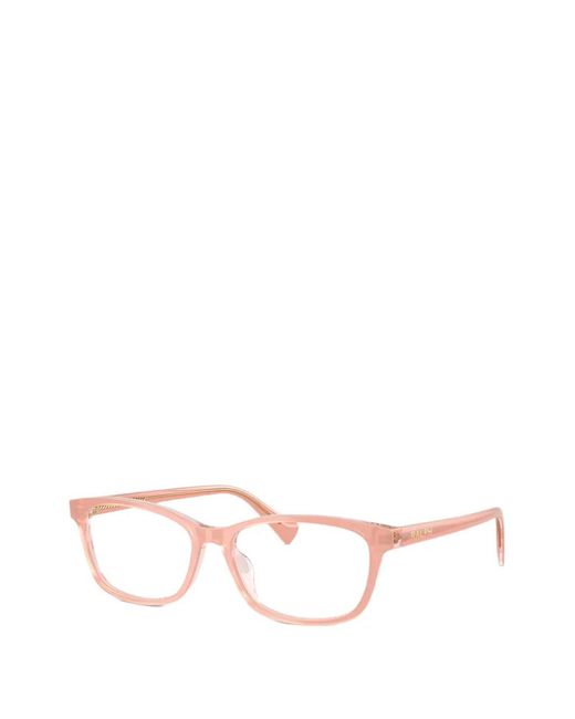 Polo Ralph Lauren Pink Rectangle-Frame Glasses