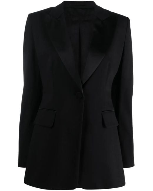 Max Mara Black Single-Breasted Wool-Blend Blazer