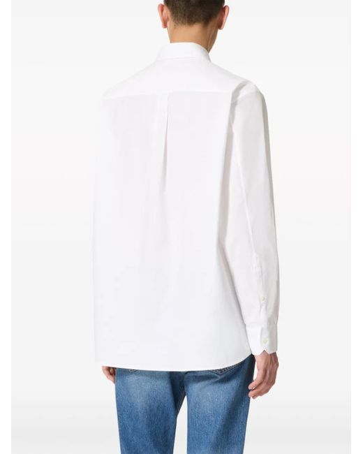 Valentino Garavani White Long-Sleeve Cotton Shirt for men