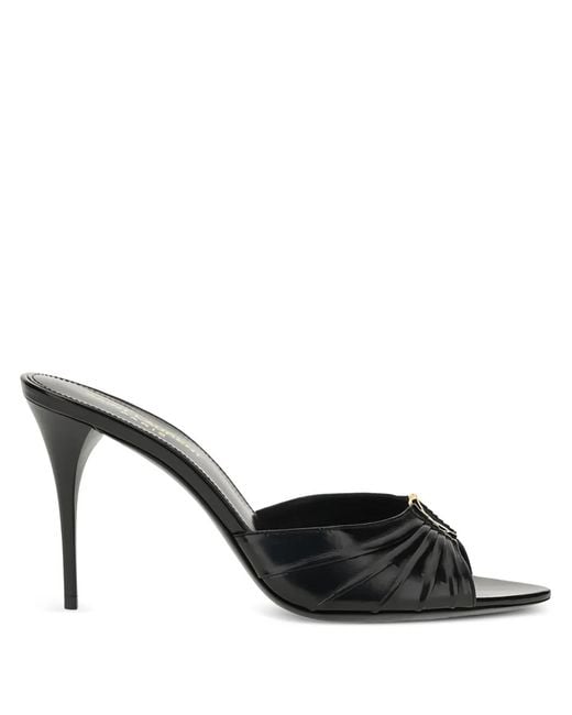 Saint Laurent Black Babylone Mule Slipper