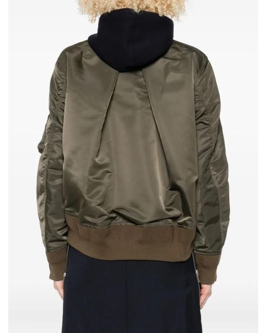 Sacai Black Panelled Hooded Jacket