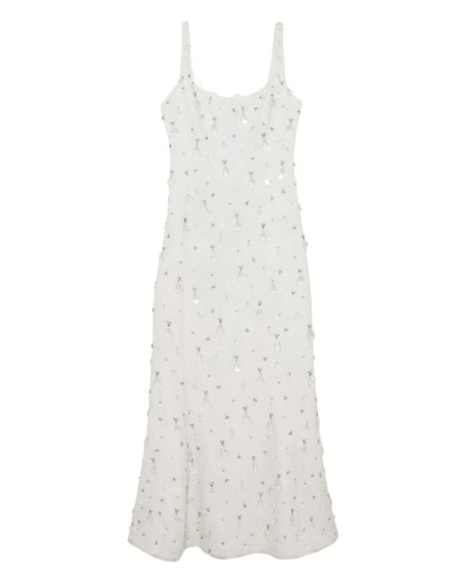 Jonathan Simkhai White Briella Embellished Midi Party Gown