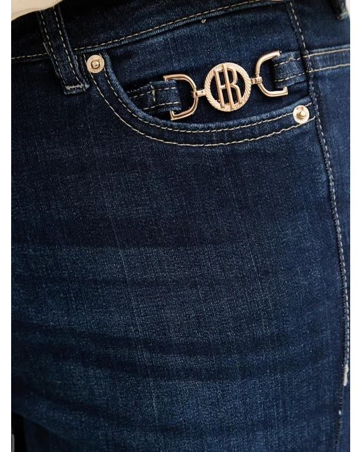 Fracomina Blue Logo-Plaque Flared Jeans