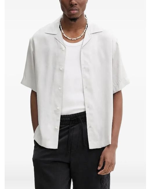 Camicia A Maniche Corte di HUGO in White da Uomo